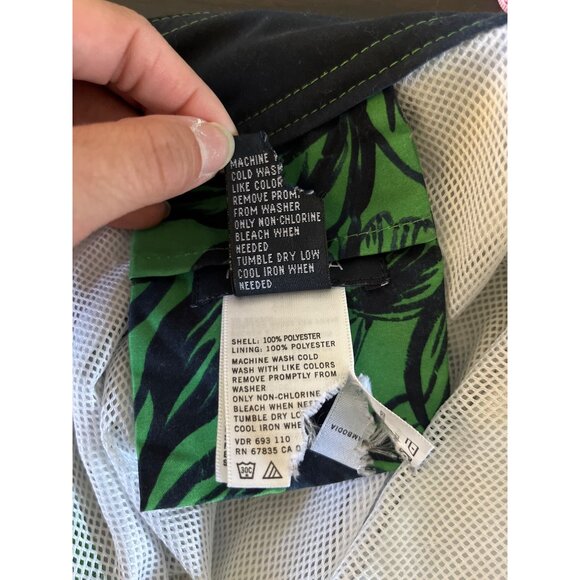 3 For $10 Nautica Mens Size 34 Green Swim Trunk Drawstring Lined Flowers - Picture 4 of 4